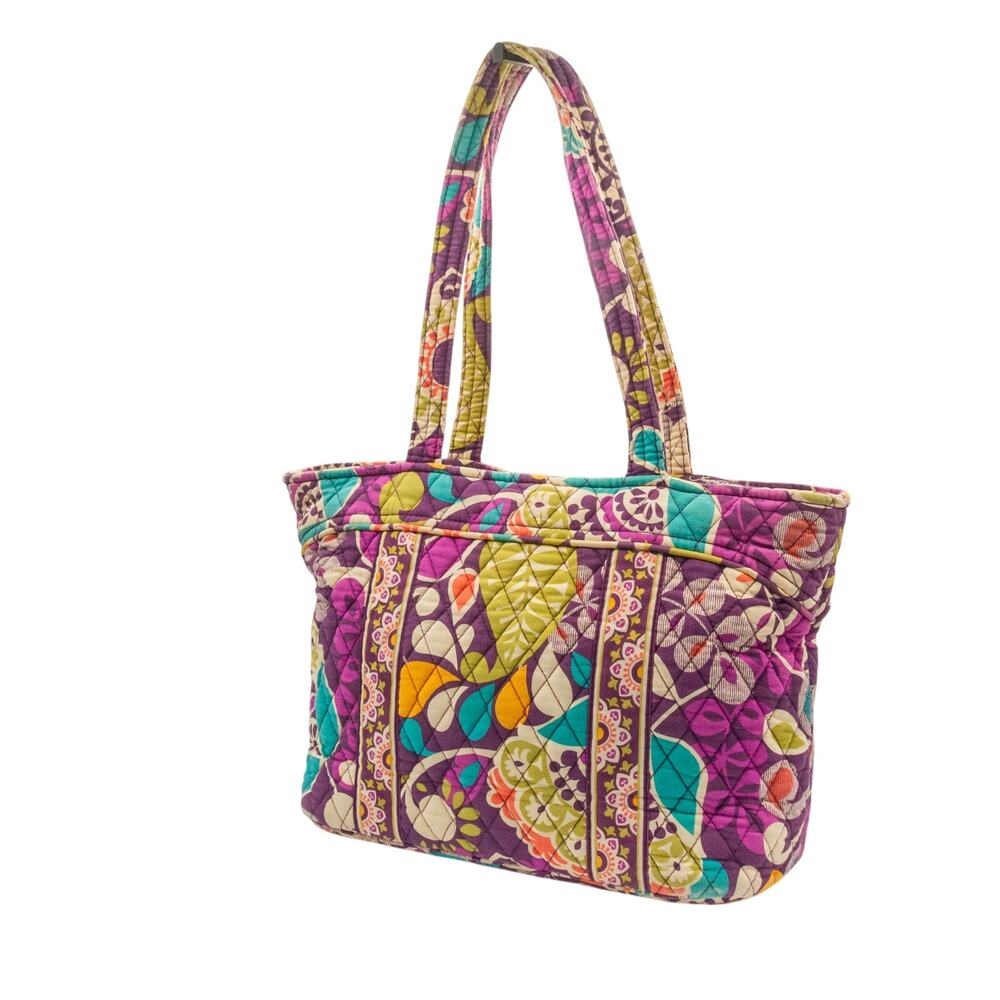 VERA BRADLEY Plum Crazy Quilted Cotton Tote Bag Retired Purple Paisley Floral